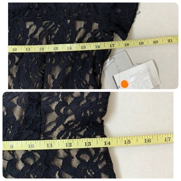 1. State Short Sleeve Lace Romper Black - Picture 11 of 11